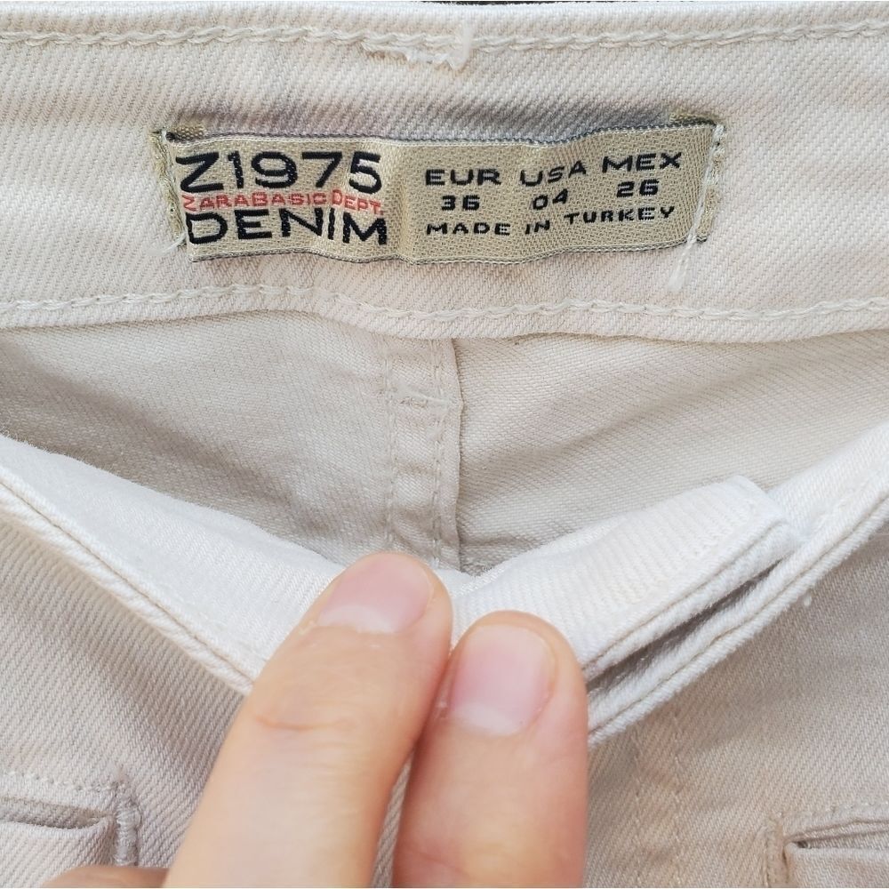 ZARA basic  denim ivory jeans - Picture 13 of 16